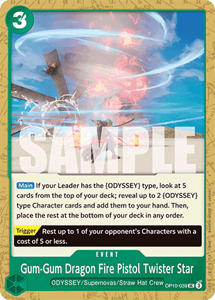 Gum-Gum Dragon Fire Pistol Twister Star (OP10-039)