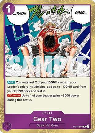 Gear Two (OP11-080) (V.1) - A Fist of Divine Speed (Rare) [OP11-080]