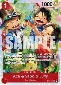 Ace & Sabo & Luffy (OP13-007) (V.1) - Carrying on his Will (Super Rare) [OP13-007]