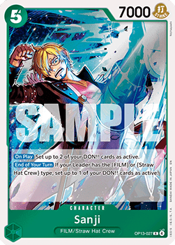 Sanji (OP13-027) (V.1) - Carrying on his Will (Rare) [OP13-027]
