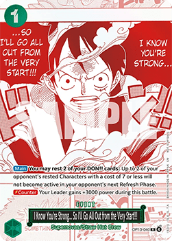 I Know You're Strong... So I'll Go All Out from the Very Start!!! (OP13-040) (V.1) - Unnumbered Promos (Rare) [UP-OP13-040]