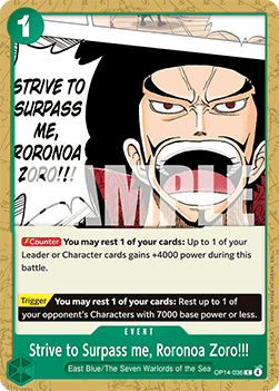 Strive to Surpass me, Roronoa Zoro!!! (OP14-036) - The Azure Sea's Seven (Common) [OP14-036]