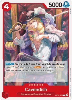 Cavendish (OP01 - 008) (V.1) - Romance Dawn (Common) [OP01 - 008] - TCG Shoppen TCG Shoppen One Piece Single