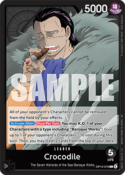 Crocodile (OP14-079) (V.1) - The Azure Sea's Seven (Leader) [OP14-079] - TCG Shoppen TCG Shoppen One Piece Single