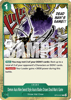 Demon Aura Nine Sword Style Asura Blades Drawn Dead Man's Game (OP12-037) (V.1) - Legacy of the Master (Rare) [OP12-037] - TCG Shoppen TCG Shoppen One Piece Single