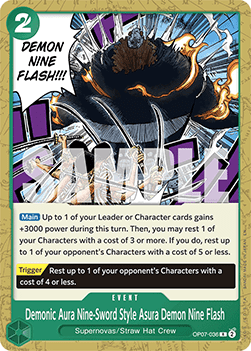 Demonic Aura Nine-Sword Style Asura Demon Nine Flash (OP07-036) - Starter Deck: Green Jewelry Bonney (Rare) [ST-24-OP07-036] - TCG Shoppen TCG Shoppen One Piece Single