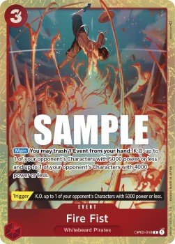 Fire Fist (OP03-018) (V.2) - Pillars of Strength (Alternate Art) [OP03-018] - TCG Shoppen TCG Shoppen One Piece Single