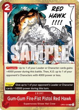 Gum - Gum Fire - Fist Pistol Red Hawk (OP01 - 026) - Romance Dawn (Rare) [OP01 - 026] - TCG Shoppen TCG Shoppen One Piece Single