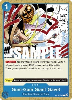 Gum - Gum Giant Gavel (OP03 - 055) - Pillars of Strength (Common) [OP03 - 055] - TCG Shoppen TCG Shoppen One Piece Single