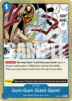 Gum - Gum Giant Gavel (OP03 - 055) (V.3) - The Best (Common) [PRB01 - OP03 - 055] - TCG Shoppen TCG Shoppen One Piece Single