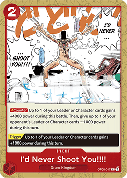 I'd Never Shoot You!!!! (OP08-017) - Two Legends (Common) [OP08-017] - TCG Shoppen TCG Shoppen One Piece Single