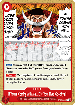 If You're Coming with Me... Kiss Your Lives Goodbye!! (OP16-020) - The Time of Battle (Uncommon) [OP16-020] - TCG Shoppen TCG Shoppen One Piece Single