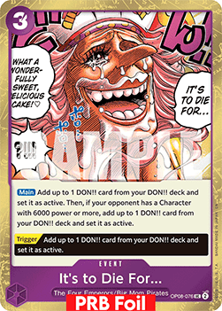 It's to Die For... (OP08-076) (V.2) - The Best Vol.2 (Uncommon) [PRB02-OP08-076] - TCG Shoppen TCG Shoppen One Piece Single