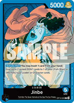 Jinbe (OP14-040) (V.1) - The Azure Sea's Seven (Leader) [OP14-040] - TCG Shoppen TCG Shoppen One Piece Single