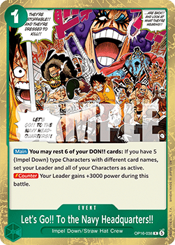 Let's Go!! To the Navy Headquarters!! (OP16-038) - The Time of Battle (Rare) [OP16-038] - TCG Shoppen TCG Shoppen One Piece Single