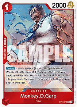 Monkey.D.Garp (OP13-016) (V.1) - Carrying on his Will (Rare) [OP13-016] - TCG Shoppen TCG Shoppen Carrying on his Will