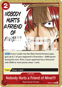 Nobody Hurts a Friend of Mine!!!! (OP09-019) - Emperors in the New World (Common) [OP09-019] - TCG Shoppen TCG Shoppen One Piece Single