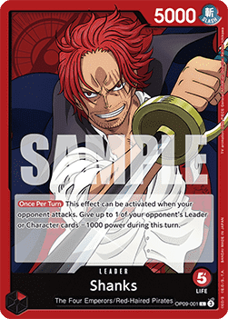 Shanks (OP09-001) (V.1) - Emperors in the New World (Leader) [OP09-001] - TCG Shoppen TCG Shoppen One Piece Single