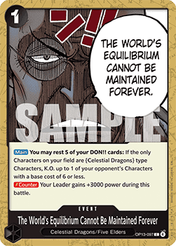 The World's Equilibrium Cannot Be Maintained Forever (OP13-097) - Carrying on his Will (Common) [OP13-097] - TCG Shoppen TCG Shoppen Carrying on his Will
