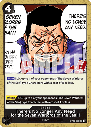 There's No Longer Any Need for the Seven Warlords of the Sea!!! (OP10-096) - Royal Blood (Uncommon) [OP10-096] - TCG Shoppen TCG Shoppen One Piece Single