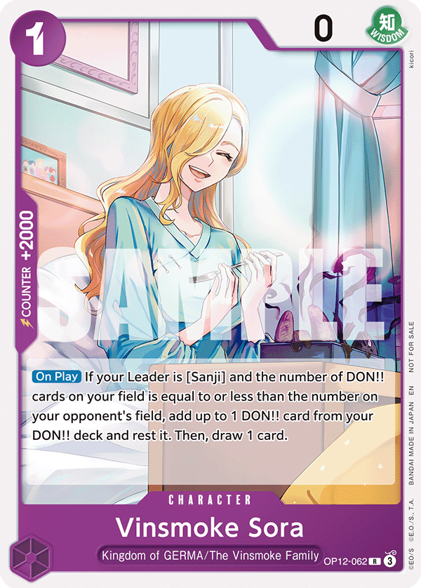 Vinsmoke Sora (OP12-062) (V.1) - Unnumbered Promos (Rare) [UP-OP12-062] - TCG Shoppen TCG Shoppen One Piece Single