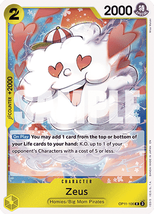 Zeus (OP11-106) (V.1) - A Fist of Divine Speed (Rare) [OP11-106] - TCG Shoppen TCG Shoppen One Piece Single